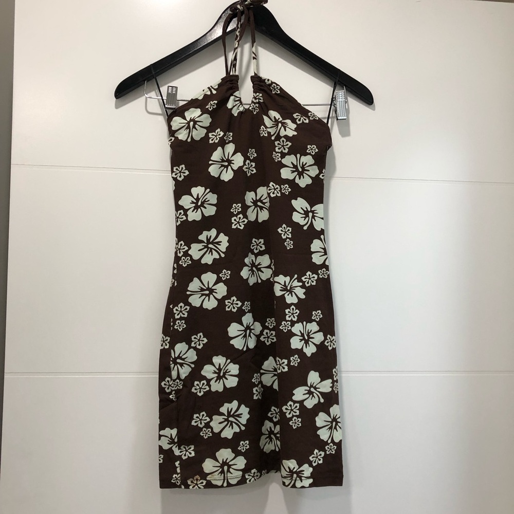 H&M Brown Floral Mini Dress